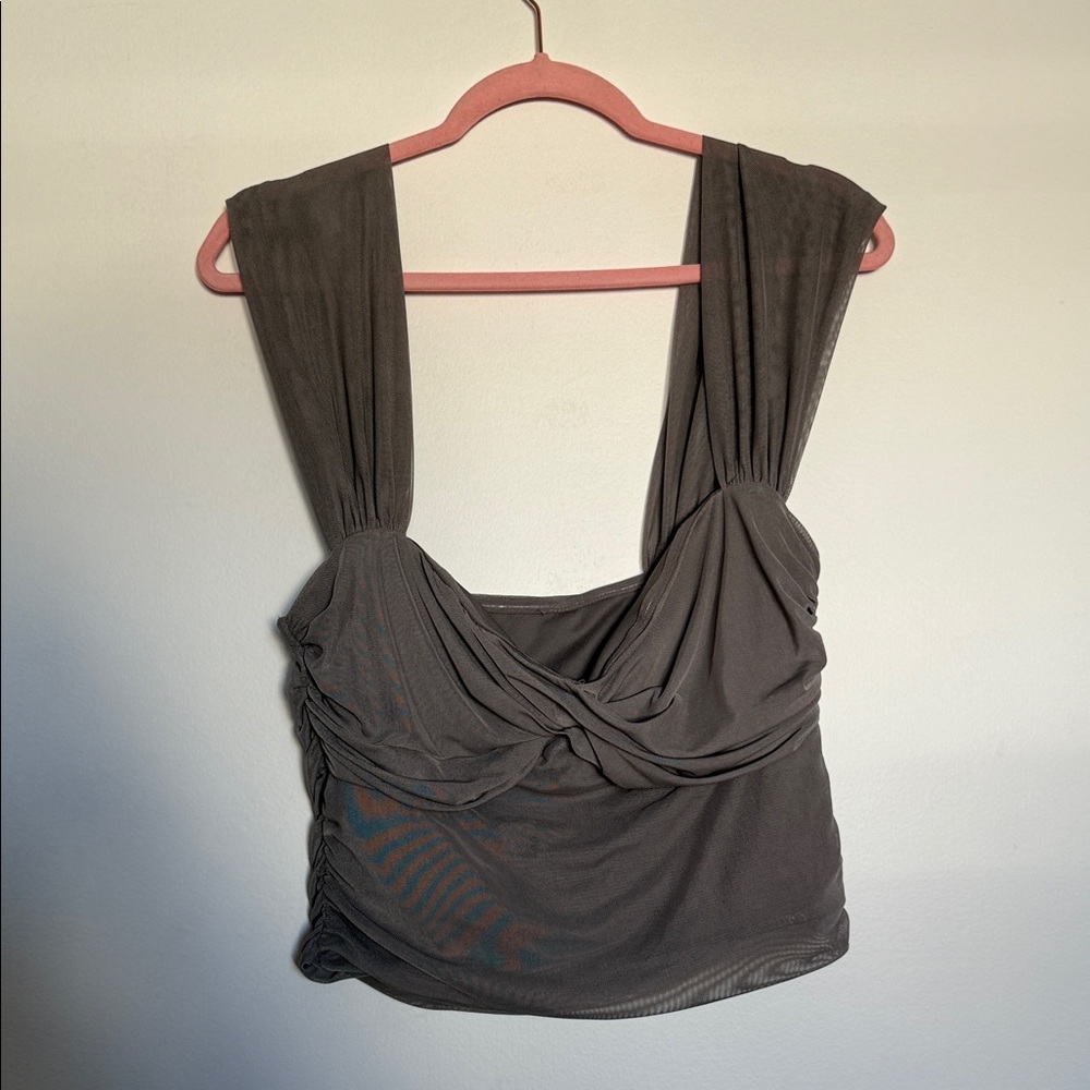 Forever 21 Sweetheart Neckline Crop Blouse